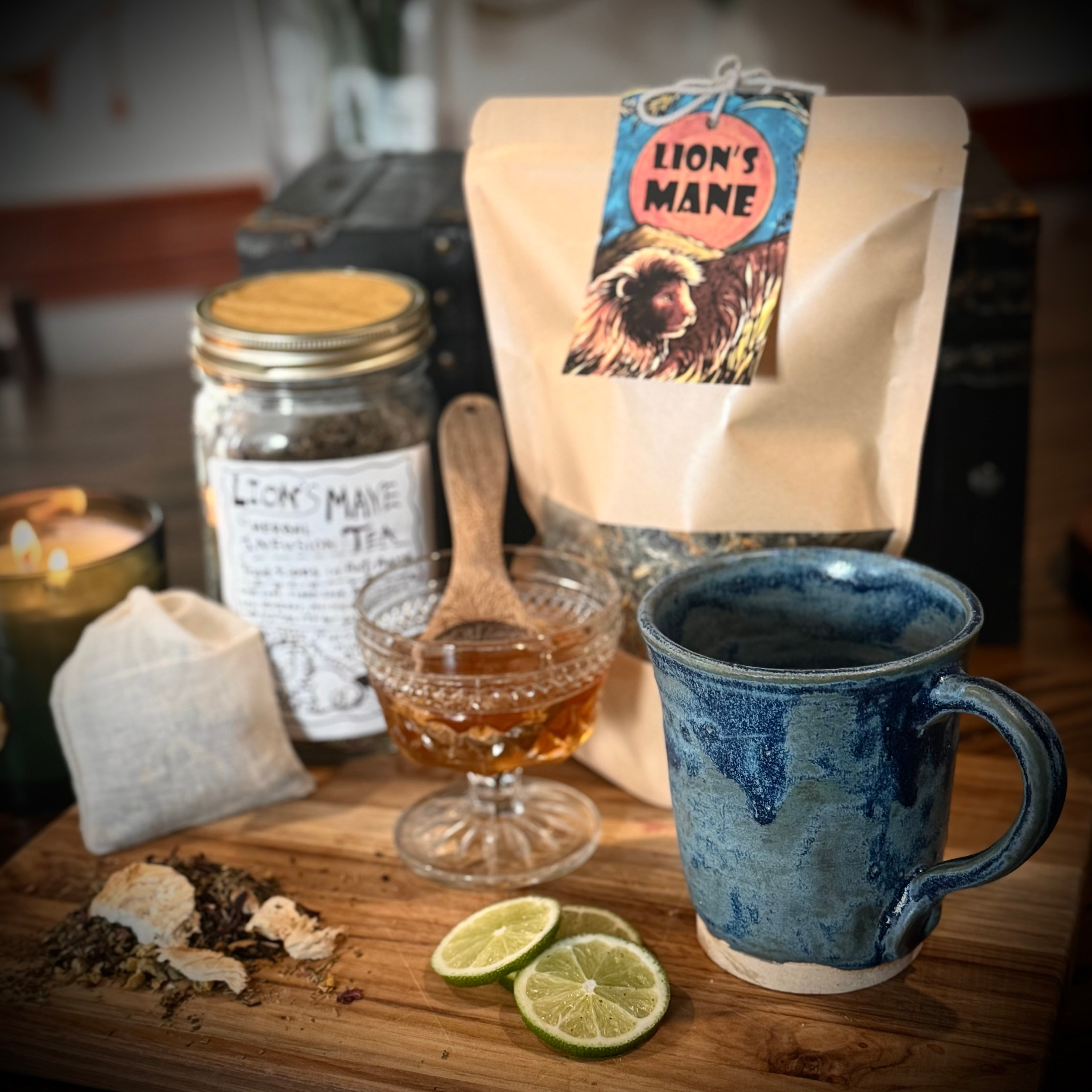 Lion's Mane Botanical Infusion - Brighten the Mind, Calm Anxiety, Age with Strength (One Month Supply)